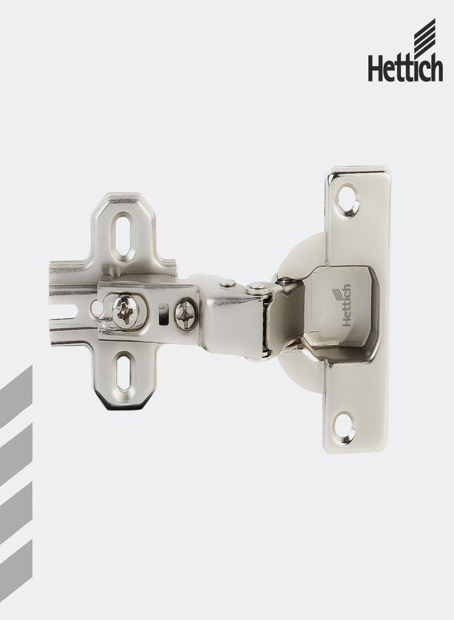 هيتيش مفصلات خزانة Hettich Slide On 9.5K ذات الإغلاق الناعم مع لوحة تثبيت، 4 فتحات نصفية، مطلية بالنيكل، فتحة 95 درجة، للألواح من 14 إلى 25 مم، عبوة من 5 قطع (10 مفصلات) - Image 5